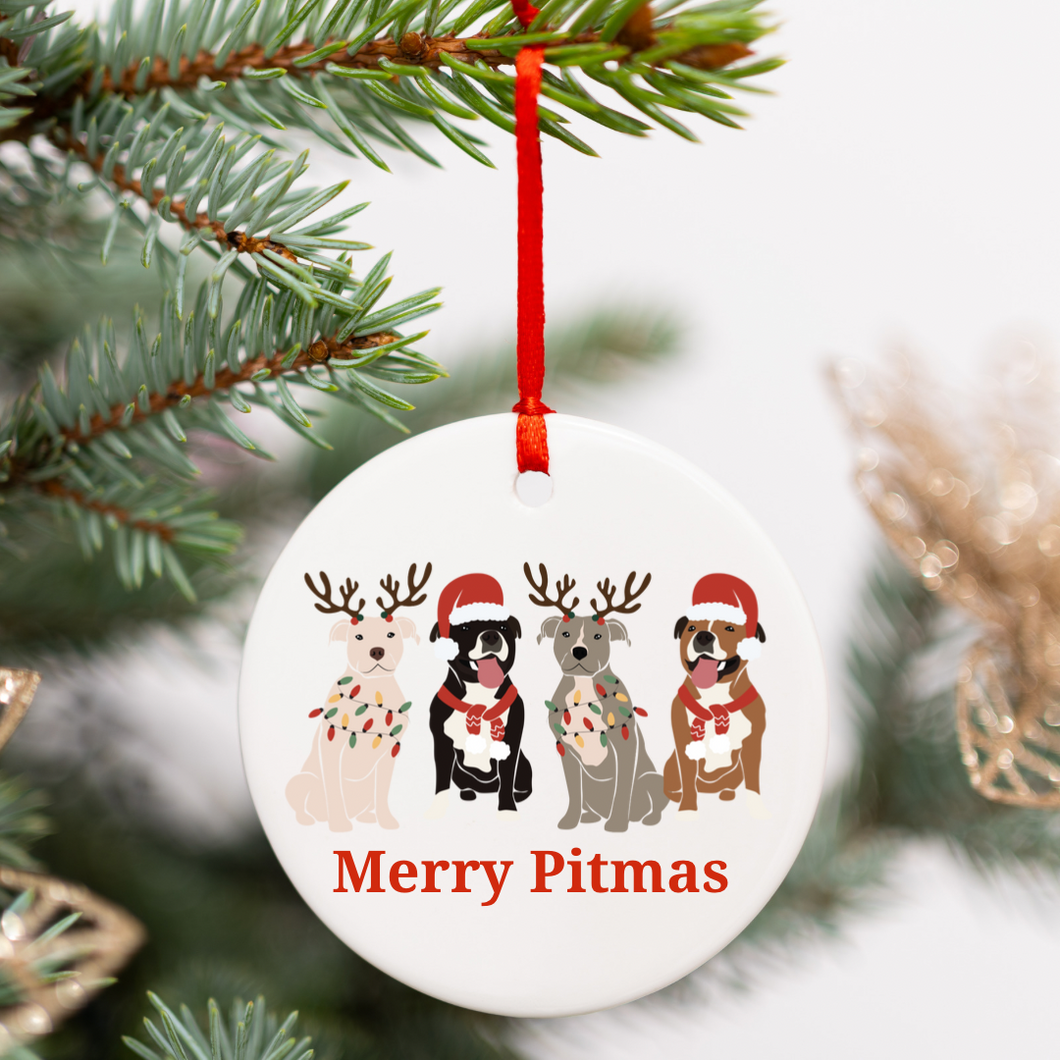 Merry Pitmas Christmas Ornament