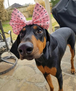 Pink Rescue Dog Bow Headband/Bow Tie Preorder
