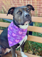 Load image into Gallery viewer, Purple Rescued and Loved Bandana
