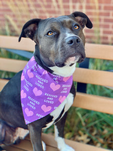 Purple Rescued and Loved Bandana